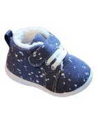 SuperBebeShop Pantofi Imblaniti - Model Cu Picatele - Textil - Baieti/ Fete - Velcro - Albastru