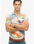 Superdry  Co Camasa cu model floral si guler ascutit - Albastru prafuit/Bej deschis