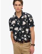 Superdry  Co Camasa cu model floral si maneci scurte - Alb/Negru stins
