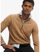 Superdry  Co Pulover de bumbac organic cu fenta cu fermoar - Caramel