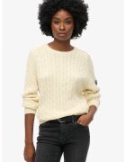 Superdry  Co Pulover din bumbac organic cu model torsade - Crem