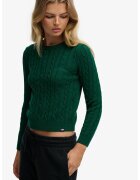 Superdry  Co Pulover slim fit cu model torsade - Verde englez
