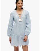 Superdry  Co Rochie de bumbac cu mansete elastice - Alb/Albastru deschis
