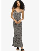 Superdry  Co Rochie lunga cu decupaj pe spate - Alb/Negru