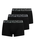 Superdry  Co Set de boxeri cu banda logo in talie - 3 perechi - Negru/Gri
