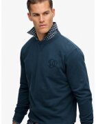 Superdry  Co SUPERDRY - Bluza de trening cu decolteu la baza gatului si detaliu cu logo discret - Bleumarin
