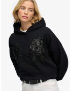 Superdry  Co SUPERDRY - Hanorac cu aplicatii cu paiete - Negru