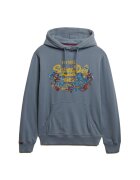 Superdry  Co SUPERDRY - Hanorac din amestec de bumbac cu model grafic - Albastru