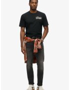 Superdry  Co Tricou cu decolteu la baza gatului si imprimeu pe partea din spate - Alb/Negru