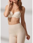 Suwen Colanti scurti fara cusaturi cu model uni si efect modelator - Bej