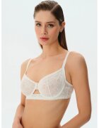 Suwen Sutien balconette din dantela cu decupaj Liona Lacy - Alb