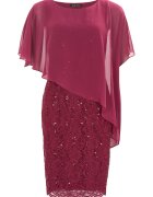 SWING Rochie dama 77760410 - Poliester - Visiniu