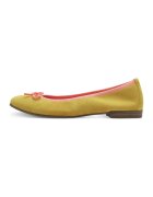 Tamaris Balerini de piele cu funda - Galben