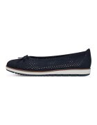 Tamaris Balerini de piele cu model cu decupaje - Bleumarin