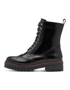 Tamaris Bocanci de piele ecologica cu perforatii decorative - Negru