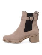 Tamaris Botine din piele nabuc - Maro taupe deschis