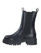 Tamaris Cizme mid-calf Chelsea din piele - Negru
