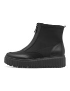 Tamaris Comfort Ghete de piele cu garnituri din material textil - Negru