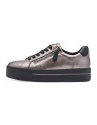Tamaris Comfort Pantofi sport low-cut de piele ecologica - Negru/Argintiu