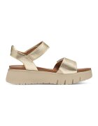 Tamaris Comfort Sandale wedge de piele cu velcro - Auriu