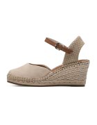 Tamaris Espadrile wedge cu aspect impletit - Maro taupe deschis