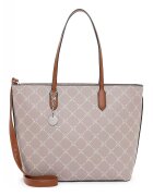 Tamaris Geanta shopper de piele ecologica cu model logo - Maro taupe deschis