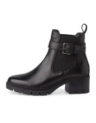 Tamaris Ghete Chelsea de piele cu insertii textile - Negru