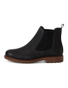 Tamaris Ghete Chelsea de piele - Negru/Caramel