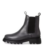 Tamaris Ghete Chelsea din piele cu segmente elastice laterale - Gri inchis