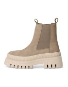 Tamaris Ghete Chelsea din piele - Maro camel