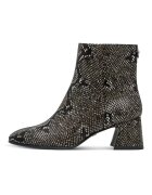 Tamaris Ghete cu model piele de sarpe si toc masiv - Negru/Maro taupe