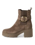 Tamaris Ghete de piele cu catarama - Maro taupe