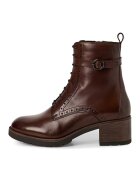 Tamaris Ghete de piele cu garnituri cu perforatii - Maro cognac