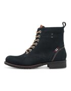 Tamaris Ghete de piele cu garnituri textile - Albastru ultramarin