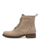 Tamaris Ghete de piele cu garnituri textile - Maro taupe deschis