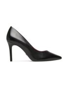 Tamaris Pantofi dama - toc inalt - piele naturala - negru -