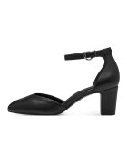 Tamaris Pantofi de piele cu bareta pe glezna - Negru