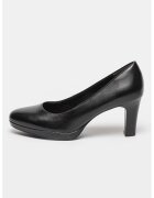 Tamaris Pantofi de piele cu toc masiv23 - Negru