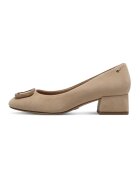Tamaris Pantofi de piele intoarsa cu toc - Maro taupe deschis