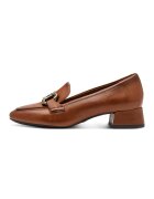 Tamaris Pantofi din piele cu toc masiv - Caramel