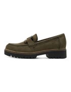 Tamaris Pantofi loafer cu toc masiv - Kaki inchis