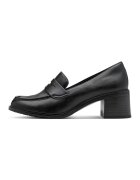 Tamaris Pantofi loafer de piele ecologica cu toc - Negru