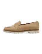 Tamaris Pantofi loafer de piele - Maro deschis