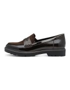 Tamaris Pantofi loafer din material textil cu talpa plata - Maro inchis/Negru