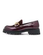 Tamaris Pantofi loafer din piele ecologica cu detaliu metalic - Maro inchis/Negru