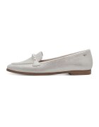 Tamaris Pantofi loafer uni de piele - Argintiu