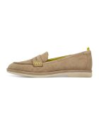 Tamaris Pantofi loafer uni de piele nabuc - Bej