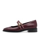 Tamaris Pantofi Mary Jane din piele cu varf patrat - Maro cognac