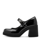 Tamaris Pantofi Mary Jane din piele ecologica cu aspect masiv - Negru