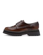 Tamaris Pantofi Oxford din piele ecologica - Maro inchis/Negru